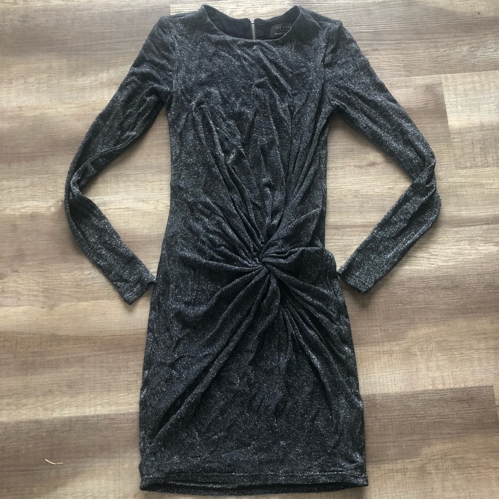Ted Baker glitter long sleeve formal mini dress